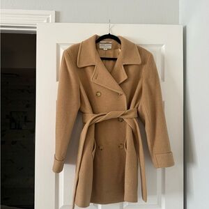 Belted Camel Pea Coat